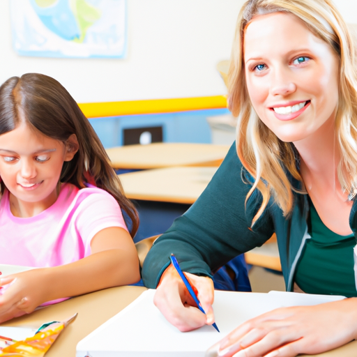 an image of a teacher and student sitting at their desks writing in a gratitude journal